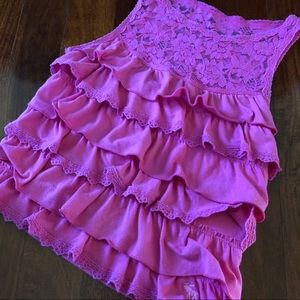 A&F Pink Ruffle & Lace Tank - Size XS